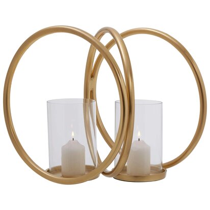 Siaermont Medium Gold Finish Double Candle Holder