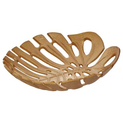 Weseford Monstera Large Gold Finish Leaf Dish