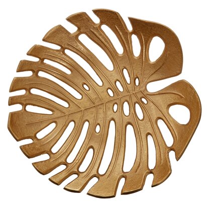 Weseford Monstera Large Gold Finish Leaf Dish