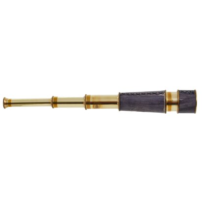Prionell Brass and Black Leather Effect Tapered Telescope
