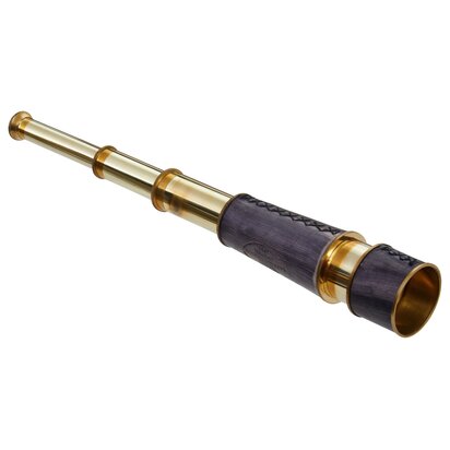 Prionell Brass and Black Leather Effect Tapered Telescope