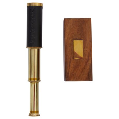 Prionell Brown Leather Effect Telescope With Wooden Box