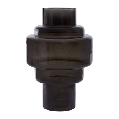 Belubury Small Black Smoked Glass Vase