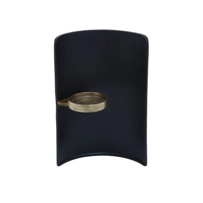 Theonora Black and Gold Finish Candle Holder