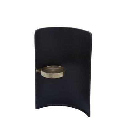 Theonora Black and Gold Finish Candle Holder