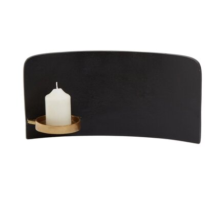 Theonora Black and Gold Finish Aluminium Candle Holder