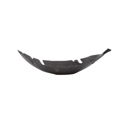 Weseford Black Finish Curved Leaf Dish