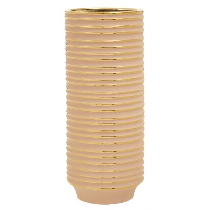 Wesacombe Large Blush Pink and Gold Ceramic Vase