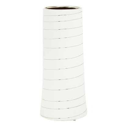 Wesacombe Small White and Silver Ceramic Vase