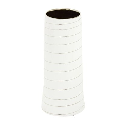 Wesacombe Small White and Silver Ceramic Vase