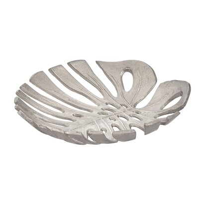 Weseford Monstera Small Silver Finish Leaf Dish