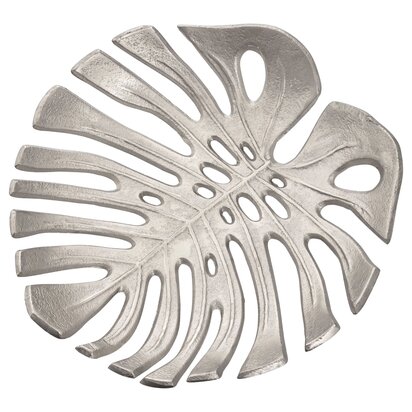 Weseford Monstera Small Silver Finish Leaf Dish