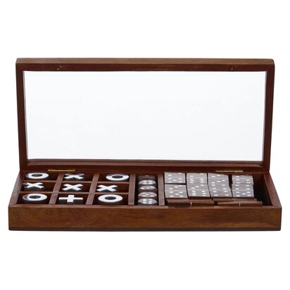 Prionell Games Brown Sheesham Wood Multi Game Set