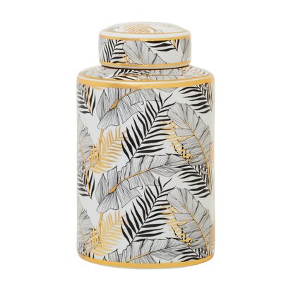 Ivyorora Small Leaf Design Ceramic Jar
