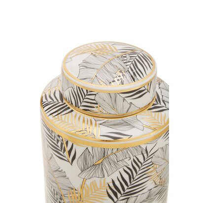 Ivyorora Small Leaf Design Ceramic Jar