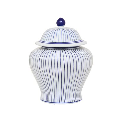 Fenerdale Small White And Blue Ceramic Jar
