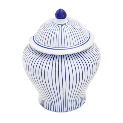 Fenerdale Small White And Blue Ceramic Jar