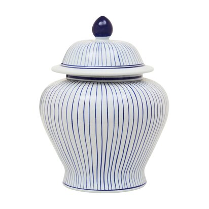 Fenerdale Large White And Blue Ceramic Jar