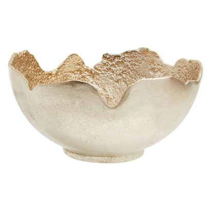 Maronell Large Two Toned Silver and Gold Finish Bowl