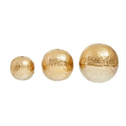 Maronell Set of Three Ombre Silver and Gold Finish Deco Balls