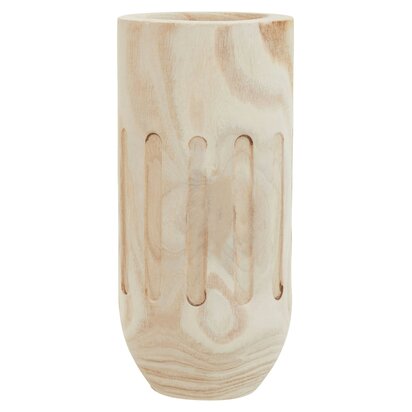 Emermont Natural Engraved Wooden Vase.