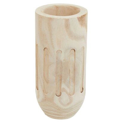Emermont Natural Engraved Wooden Vase.