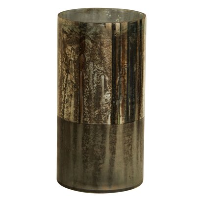 Niaelley Large Glass Vase in Metallic Antique Finish