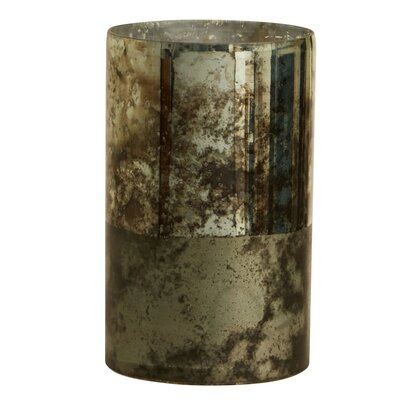 Niaelley Medium Glass Vase in Metallic Antique Finish