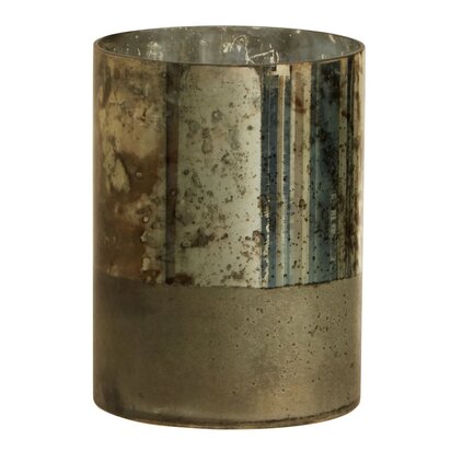 Niaelley Small Glass Vase in Metallic Antique Finish