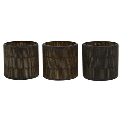 Niaelley Set Of 3 Mosaic Glass Tealight Holders