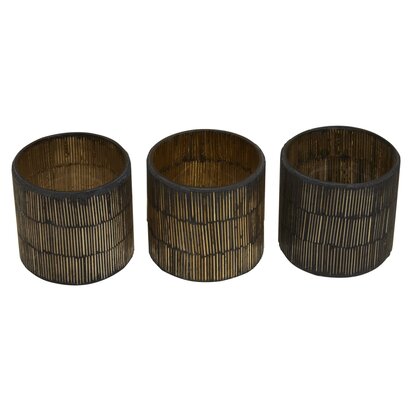Niaelley Set Of 3 Mosaic Glass Tealight Holders