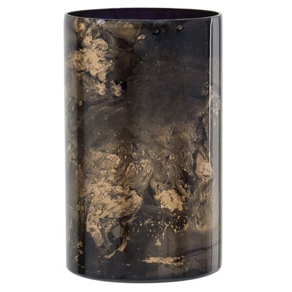 Niaelley Black And Gold Marble Effect Large Candle Holder