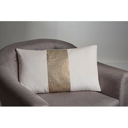 Rosisfield Townhouse Ivory Velvet And Gold Cushion