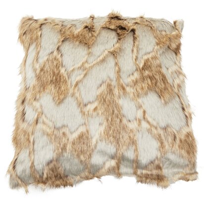 Niaestead Lamina Grey And Natural Square Fur Cushion