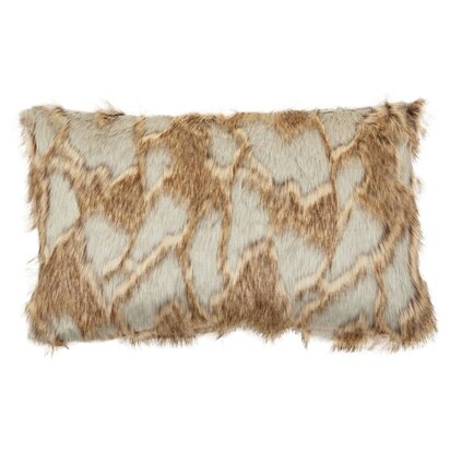 Niaestead Lamina Grey And Natural Fur Cushion