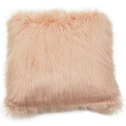Niaestead Mongolian Faux Fur Pink Square Cushion