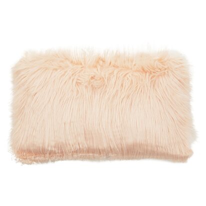 Niaestead Mongolian Faux Fur Pink Rectangular Cushion