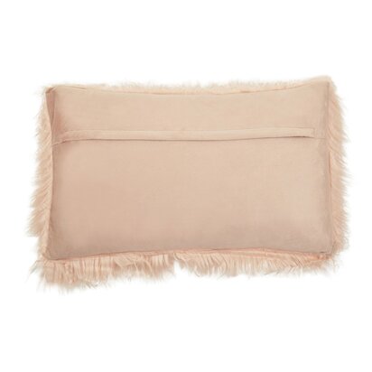 Niaestead Mongolian Faux Fur Pink Rectangular Cushion
