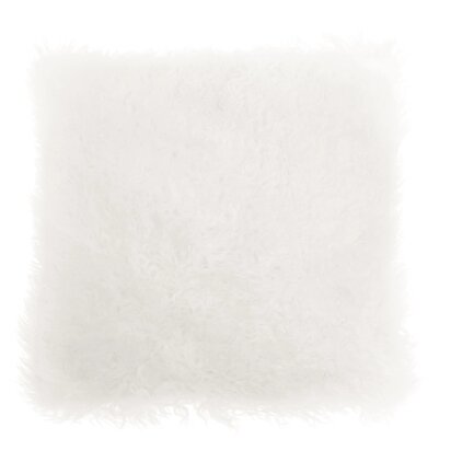 Niaestead Real Mongolian Fur White Square Cushion