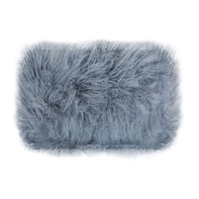 Niaestead Real Mongolian Fur Grey Rectangular Cushion
