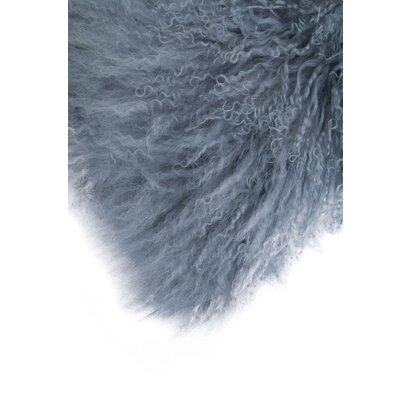 Niaestead Real Mongolian Fur Grey Rectangular Cushion