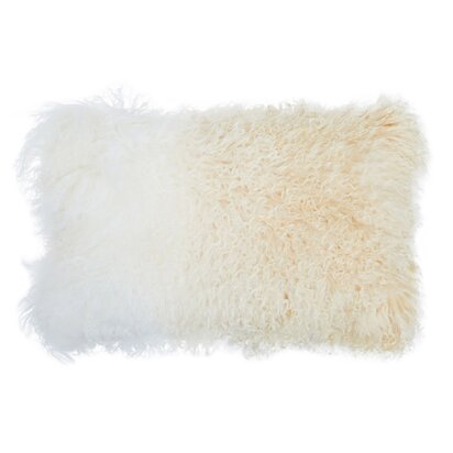Niaestead Real Mongolian Fur Natural Ombre Rectangular Cushion