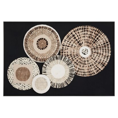 Melincombe Natural And black Paper Design Wall Art