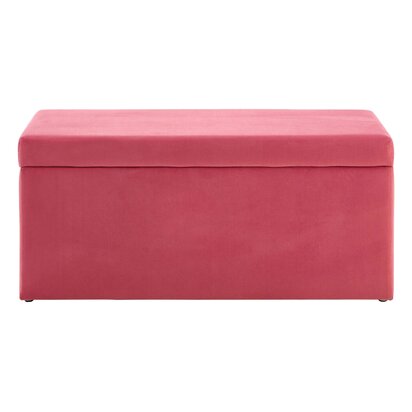 Ashevale Pink Velvet Kids Ottoman
