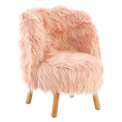 Kids Pink Faux Fur Chair