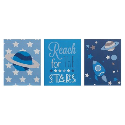 Kids Set of 3 Reach For The Stars Wall Plaques
