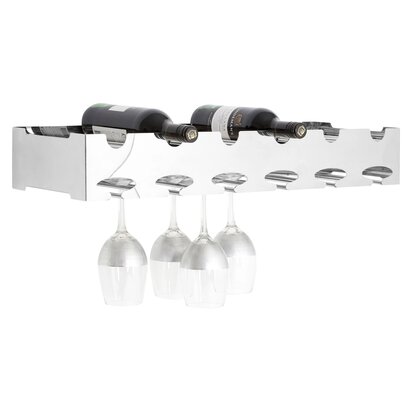 Aristead 6 Bottle Silver Wide Wine Rack