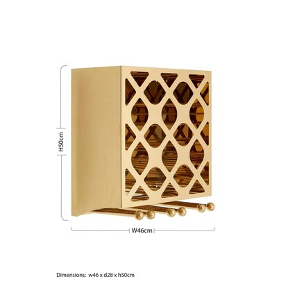 Aristead 12 Bottle Gold Finish Wine Rack