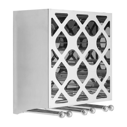 Aristead 12 Bottle Silver Finish Wine Rack