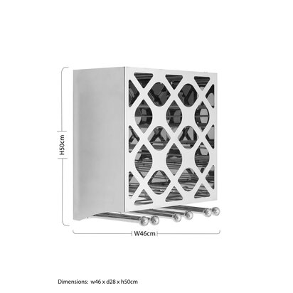 Aristead 12 Bottle Silver Finish Wine Rack